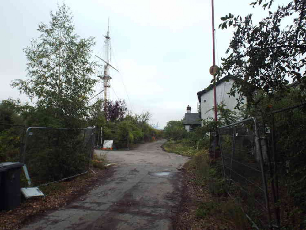 Former HMS Ganges site, with mast, as it looks today