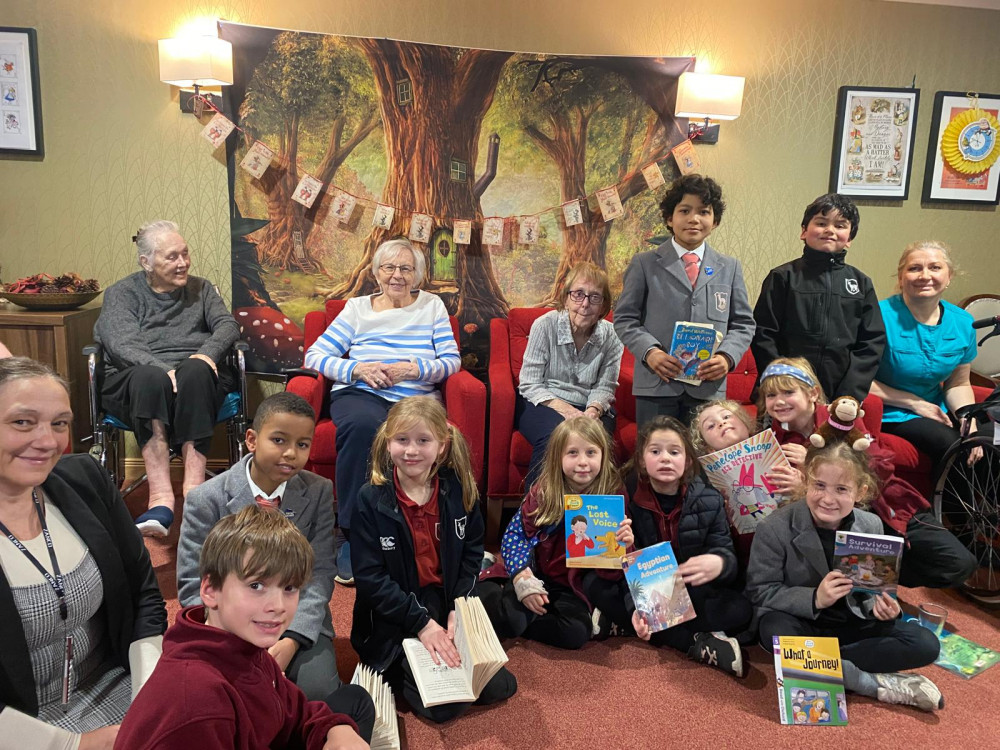 Residents at Sherwood Grange in Kingston Vale enjoyed a reading session with pupils from Park Hill School (Image supplied)