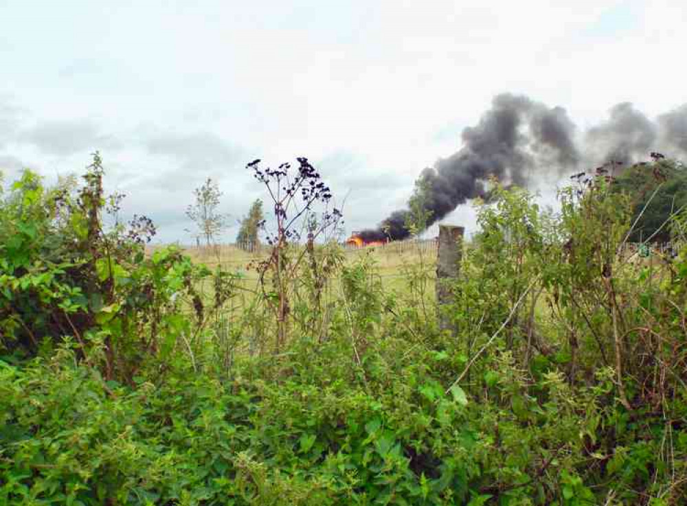 Tractor at Harkstead ablaze