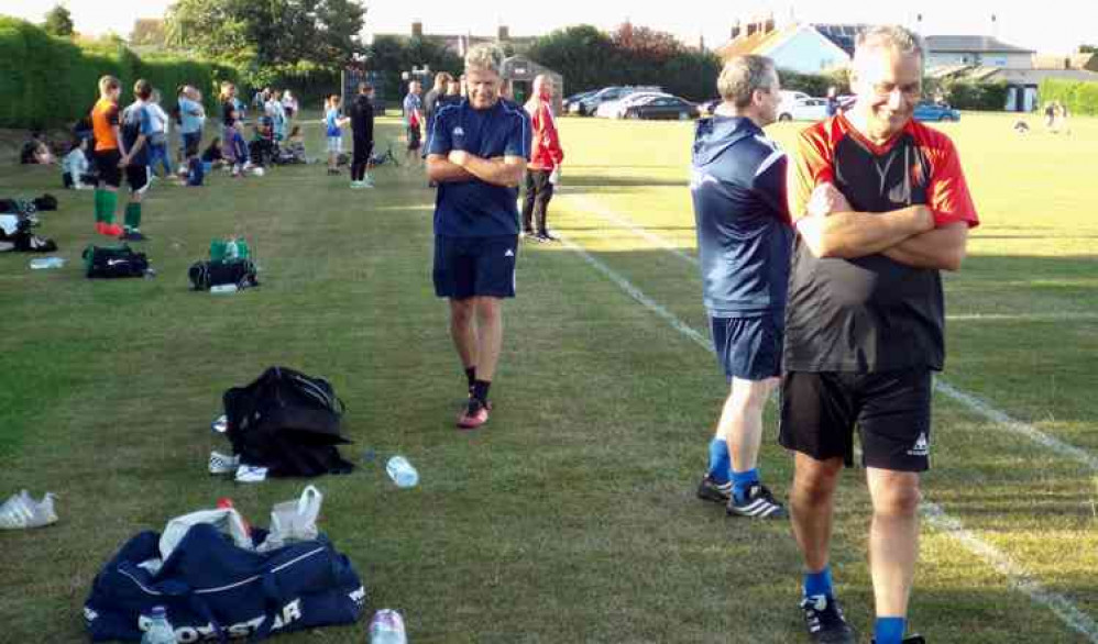 Craig Catchpole, Woolverstone chairman right, with first team manager Clive Catchpole left, and assistant manager Guy Lawrence.