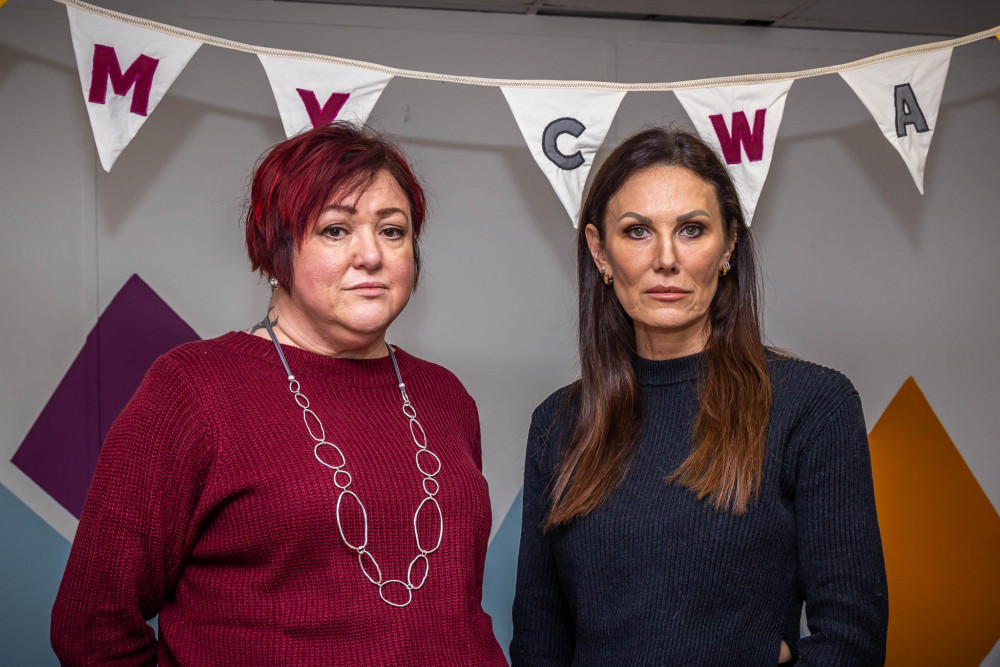 MyCWA chief executive, Saskia Lightburn-Ritchie (left, with survivor Abi Blake (PDR Photography).