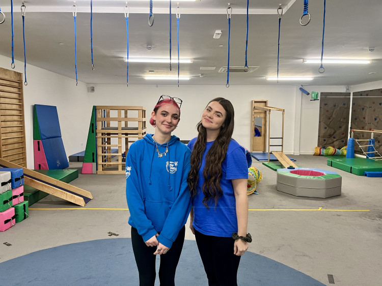 Lola (left) and Kerry from children's fitness centre My Gym Richmond (credit: Cesar Medina).