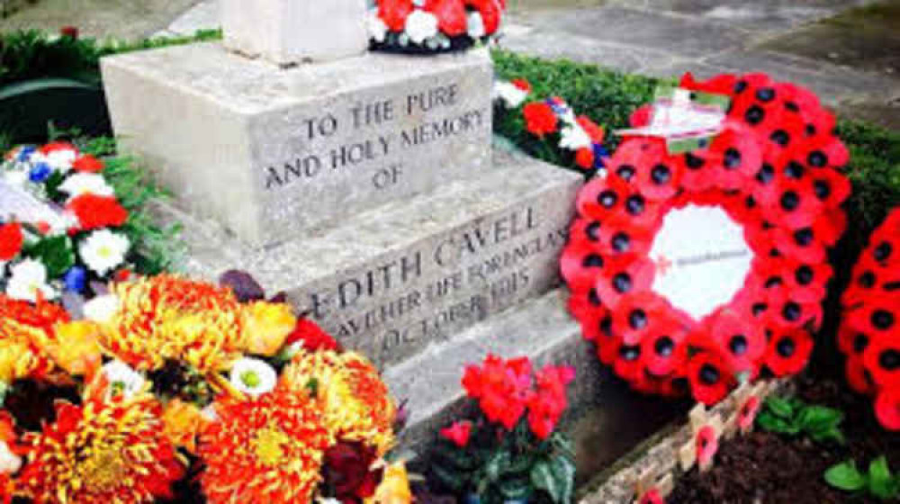 Wreathes laid for Edith Cavell at Norwich Cathedral