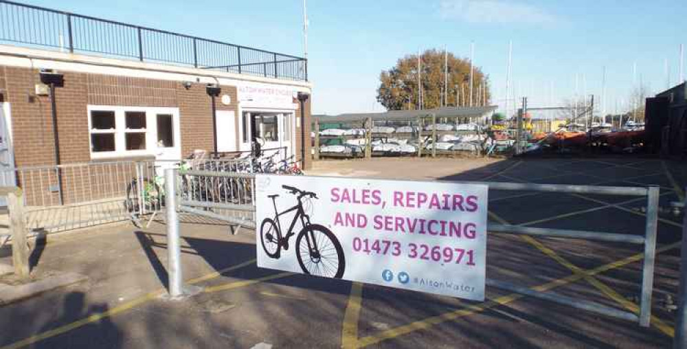 Cycle centre entrance at watersports building