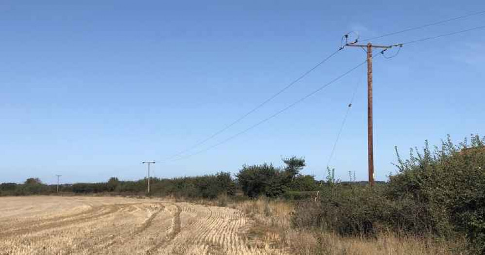 Work is complete to remove overhead cables at the AONB site in Shotley. Images show before and after the project.