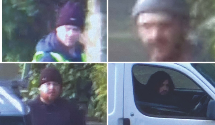 Police are looking to speak to these four men in relation to a theft in Adlington (Credit: Cheshire Police)