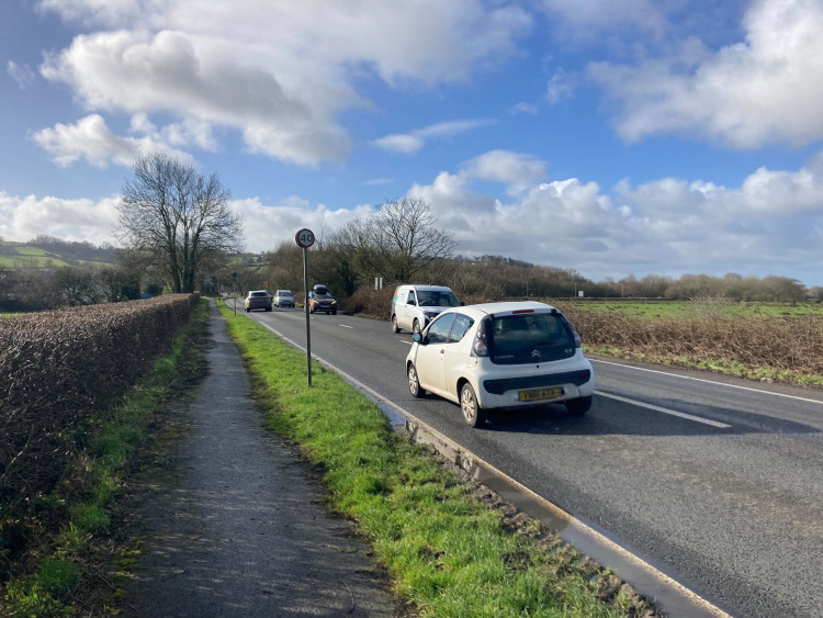 National Cycle Network Route 3 Along The A39 Wells Road In Glastonbury, Looking South. CREDIT: Daniel Mumby. 