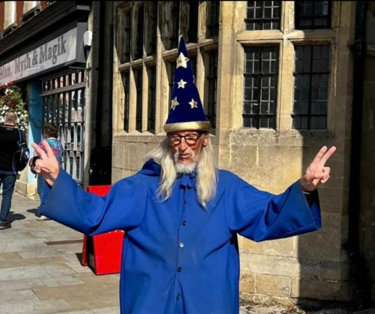 A mural in Glastonbury honours Raymond ‘Merlin’ Rutter, 77, a local figure known for his wisdom and kindness. 