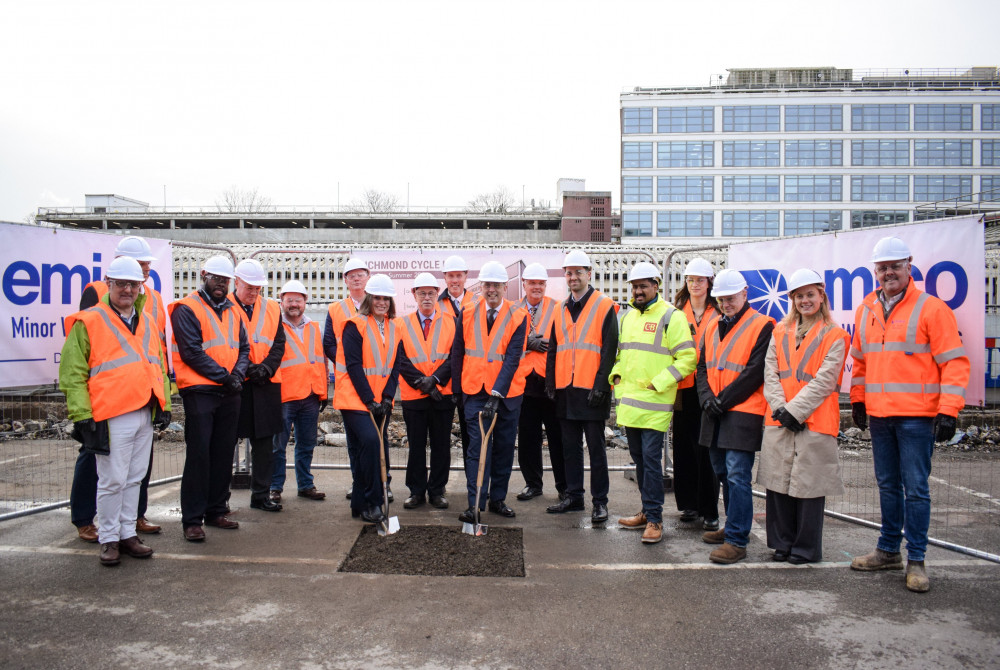 South Western Railway and Richmond Council have commenced work on a 700-bike multi-storey cycle hub at Richmond Station (credit: @SW_Help/X).