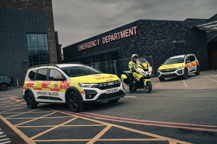 Shropshire, Staffordshire, and Cheshire Blood Bikes has brought in four Dacia Joggers (Credit: SWNS)