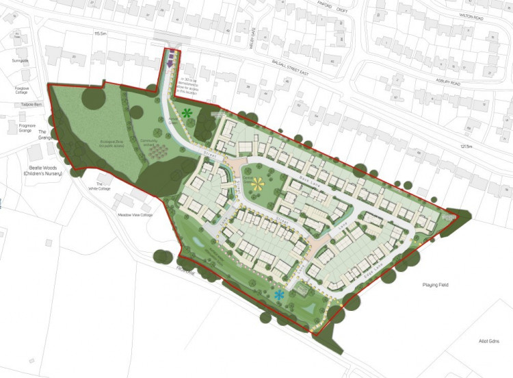 Proposed new Balsall Common homes off Frog Lane (image via planning application)