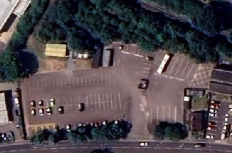 Aerial view of Garrison Lane car park.