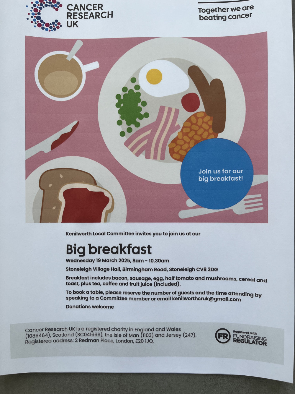 Cancer Research UK - Big Breakfast 