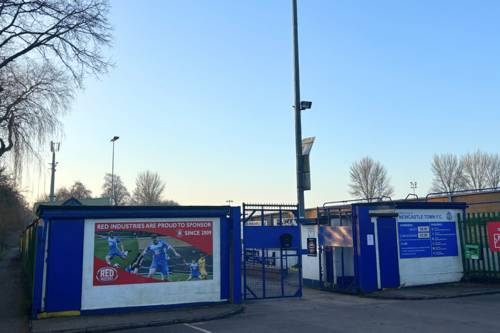 Newcastle Town FC currently uses five halide lighting columns and one set of lights attached to a telephone pole. (Nub News) 