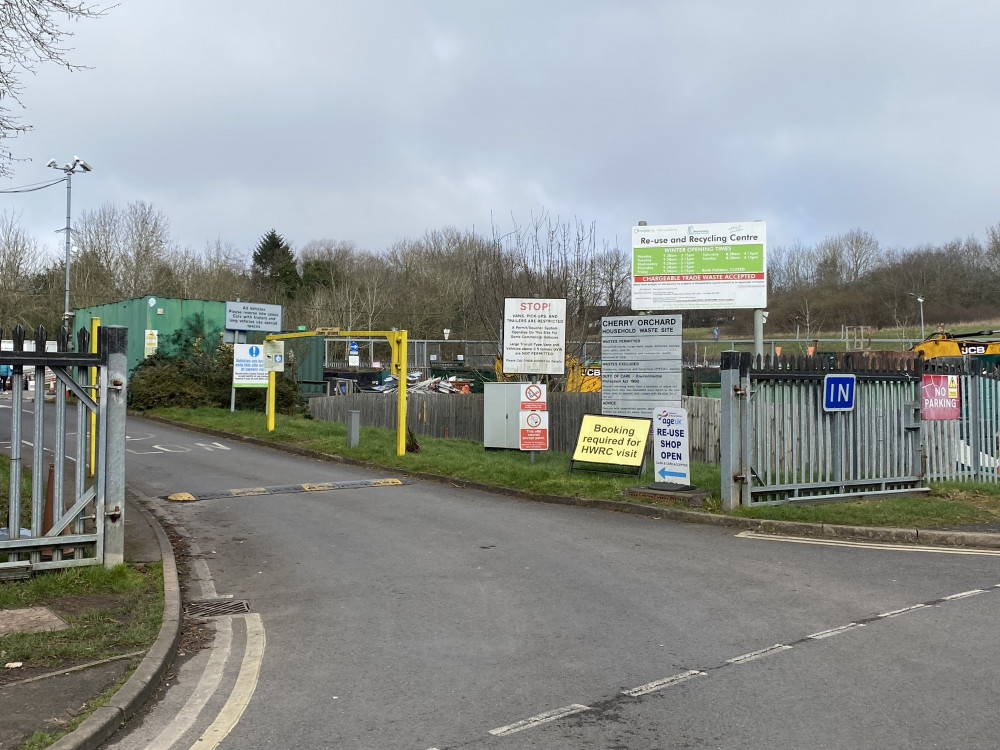 Cherry Orchard recycling centre will shut on Monday 10 March (image by Nub News)