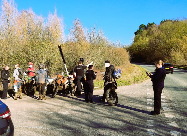 The bikers will have their bikes seized if they are caught doing more anti-social behaviour in the next 12 months (image via Mendip Neighbourhood Policing)