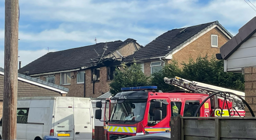 Emergency services were called to a house fire on Bradfield Close in Reddish in the early hours of Tuesday 4 March (Image - Nub News)