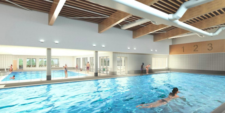 An artist's impression of how the new Abbey Fields leisure centre will look (image via Warwick District Council)