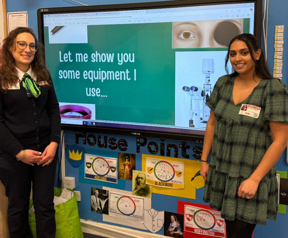 (Left to right) Specsavers New Malden, Sehnaz Uysalramjaun, Trainee Contact Lens Optician and Dispensing Optician and Ophthalmic Director, Bhavisha Patel (Image supplied)