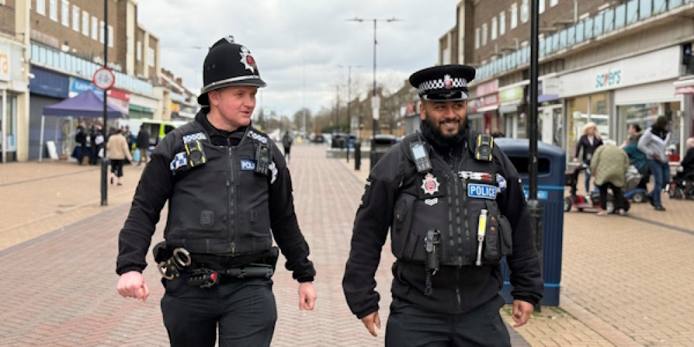 Police officers out and about in South Ockendon seeking the views of women and girls.