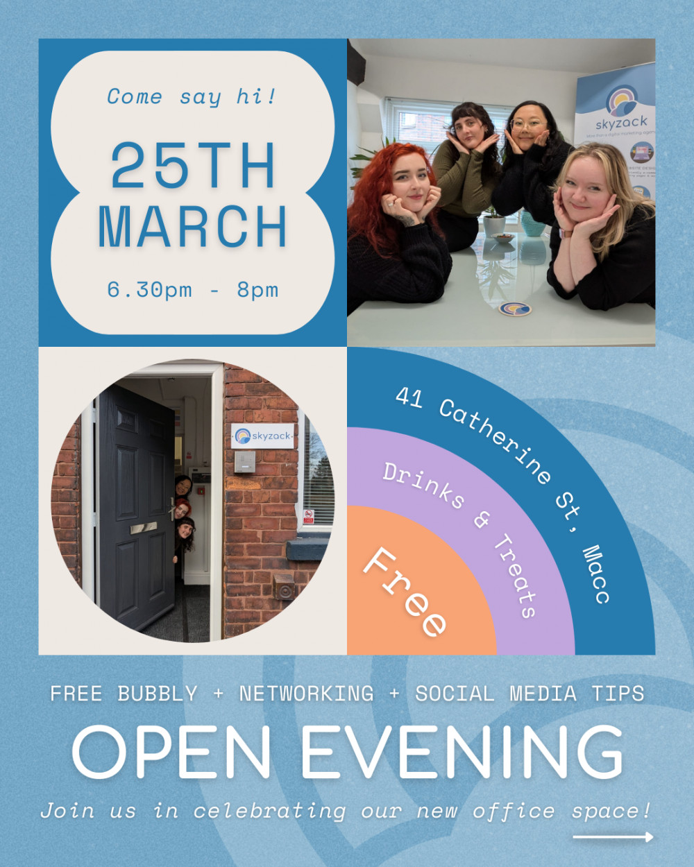 Skyzack Open Evening - Free Bubbly + Networking + Social Media Tips Talk