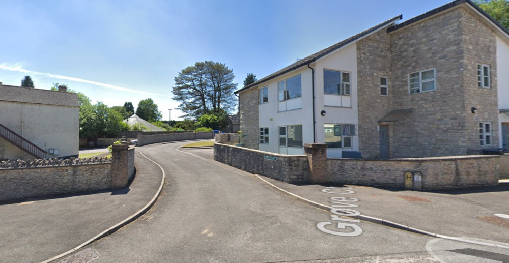 Entrance to Grove Court on Old Wells Road in Shepton Mallet. Image, Google Maps. 