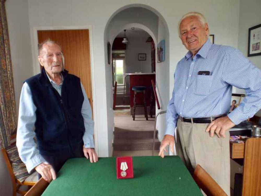 Tom Brosnan honoured by Russia, presented Arctic Convoy medal by Barrie Powell