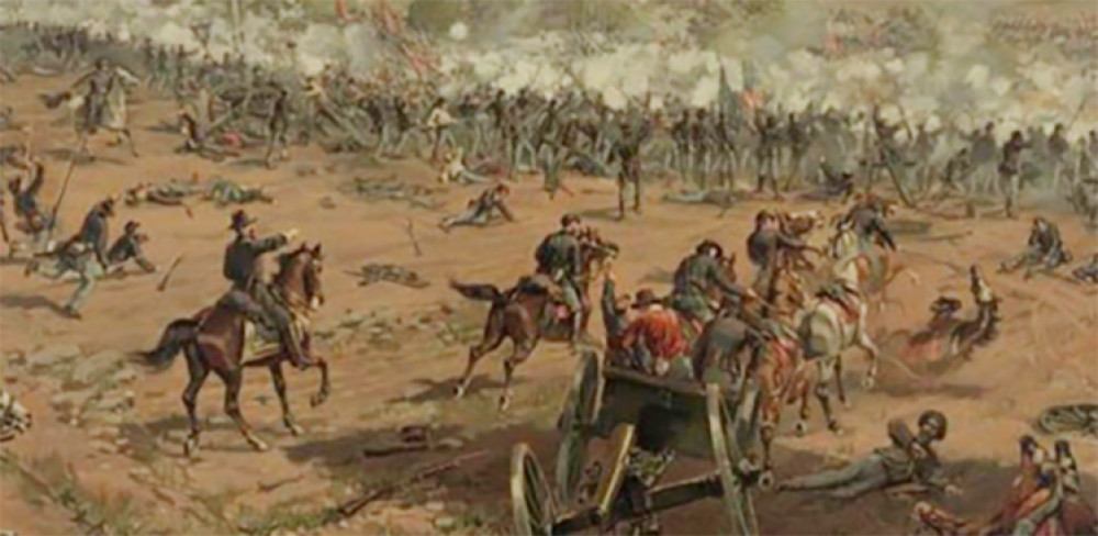 The battle of Gettysburg