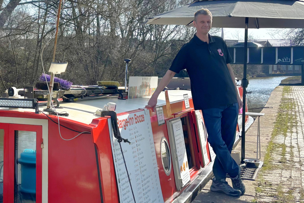 Wayne Sadler is selling Barge-Inn Booze. (Nub News)