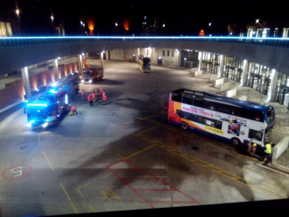 Greater Manchester Police is investigating a bus fire at Stockport Interchange and is treating it as suspected arson (Image - Adam Pearsall)