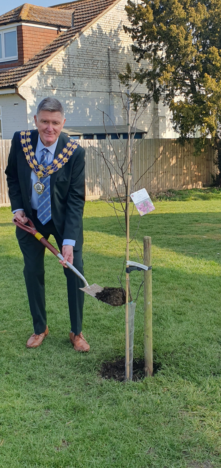 The Council Chairman, Cllr Kevin Lagan, planting the memorial tree. (Credit: Maldon District Council)