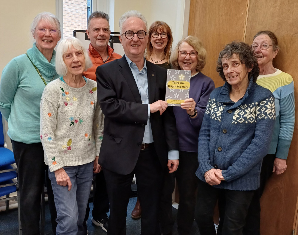 Phil with some members of the Keele Poets' group. (Photo: Phil Williams)