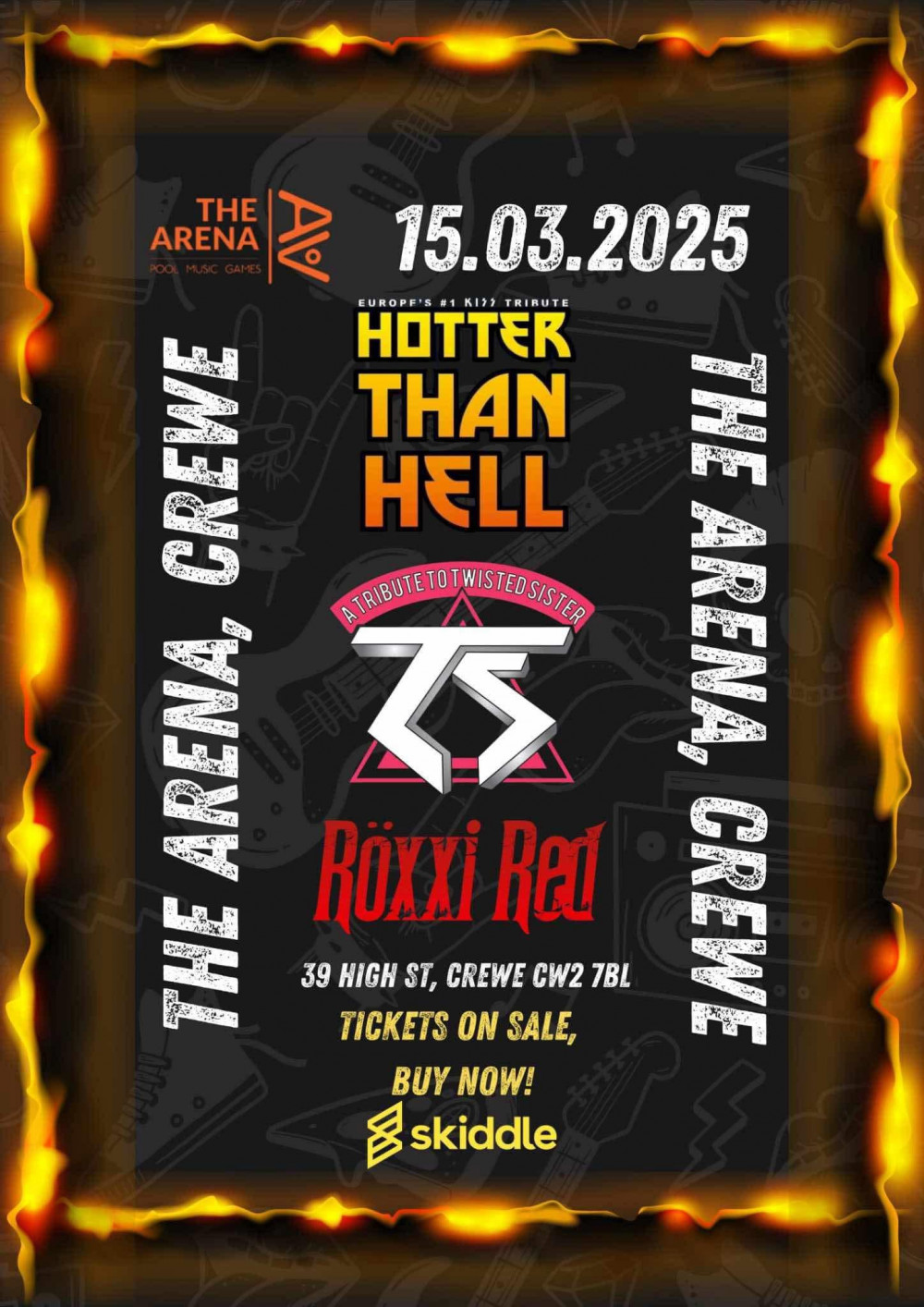 Hotter Than Hell Kiss Tribute 3 Glam Rock Band Night 