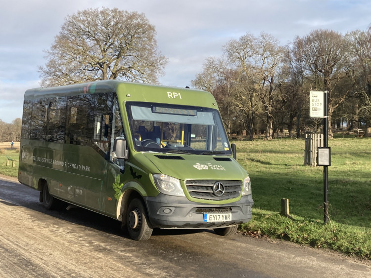 The free minibus service returns to Richmond Park, operating from 17 March to November 2025 (credit: The Royal Parks).