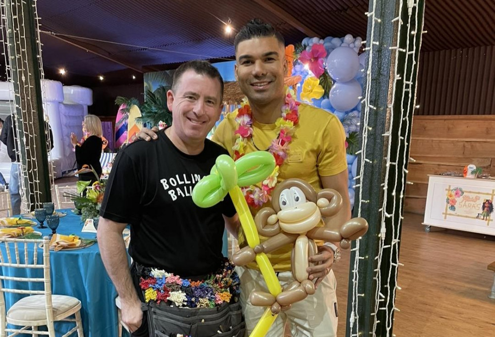 Balloon artist Alex Ireland was booked by Casemiro for his daughter's birthday party (Credit: Bollington Balloons)