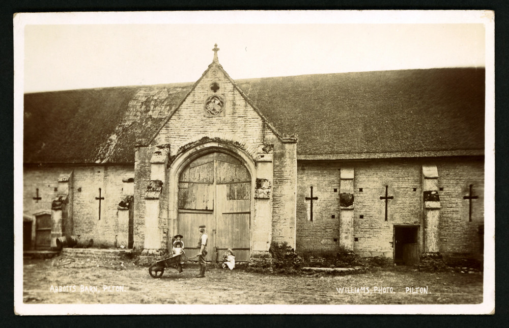 Pilton Tithe Barn, taken by Augustus George Williams of Pilton Stores, early 20th century