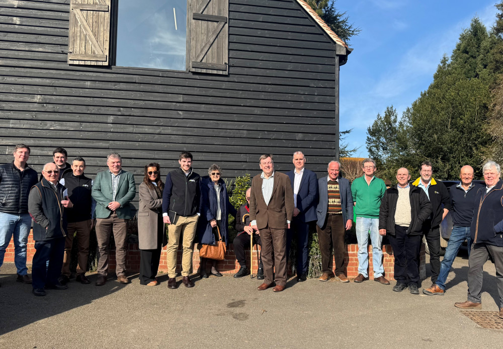 John Whittingdale alongside Maldon and Southminster NFU members. (Credit: John Whittingdale)