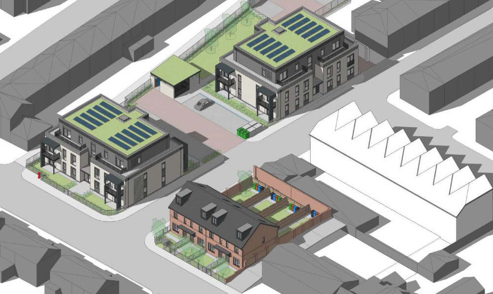 Plans have been submitted for 24 new homes along Manchester Road and Reuben Street, with four of the homes to be designated as affordable (Image - Brian S Pope Ltd, via SMBC planning portal)