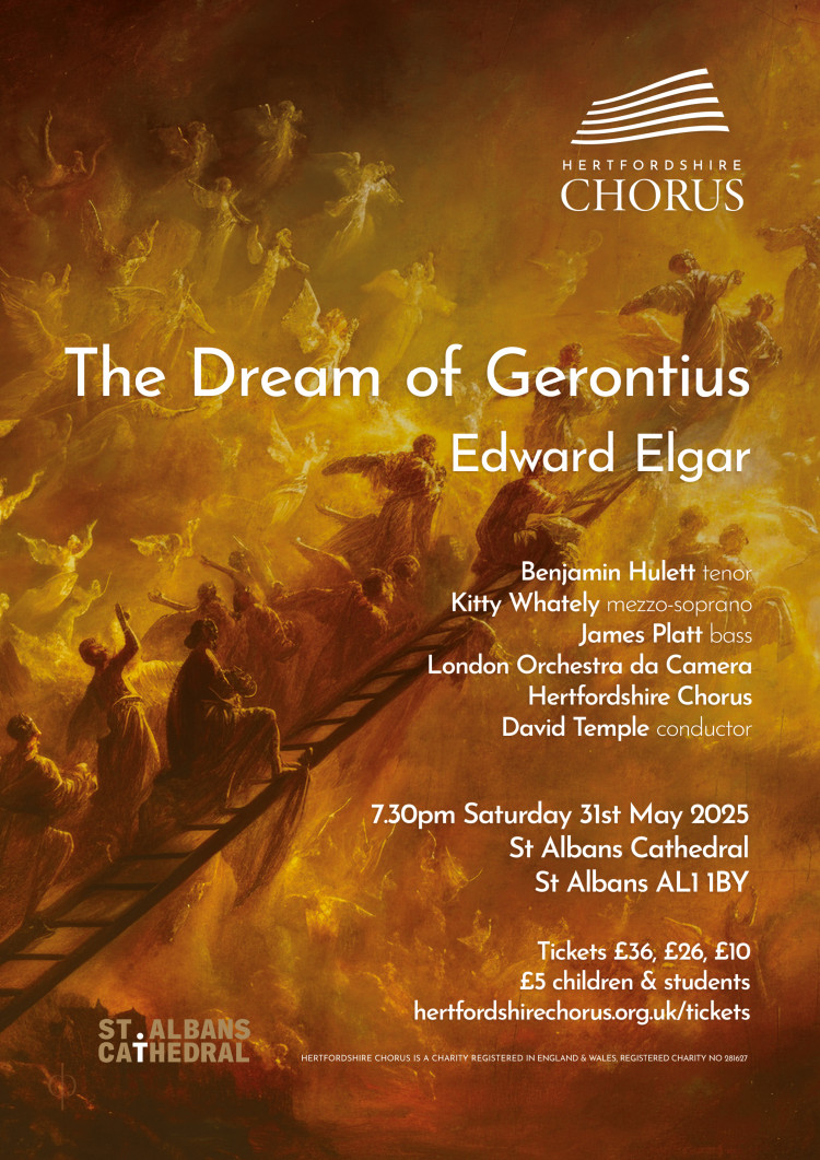 St Albans Cathedral: Hertfordshire Chorus presents Elgar's The Dream of Gerontius at on 31st May 2025