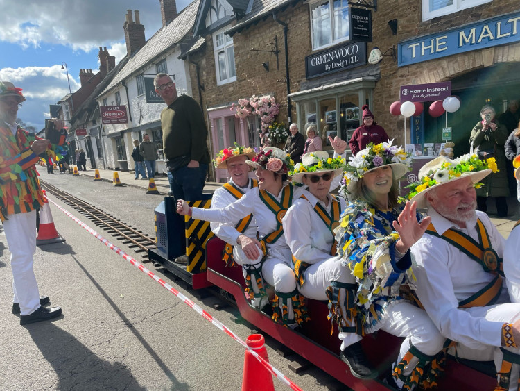 Rutland Morris enjoyed a ride on the train running up and down Oakham's Mill Street (Photo: Grace Kennington)