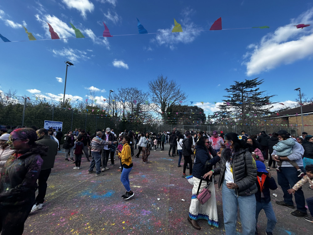 Over 1,000 people turned up for Namaste Kingston’s Holi event in Surbiton (Credit: Tilly O’Brien)