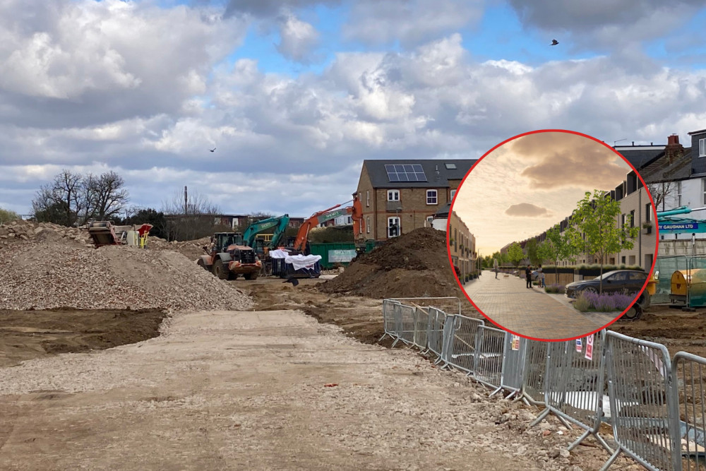 Demolition at Twickenham's former Greggs Bakery makes way for a London Square development of 116 homes (credit: @twickerati/X & London Square).