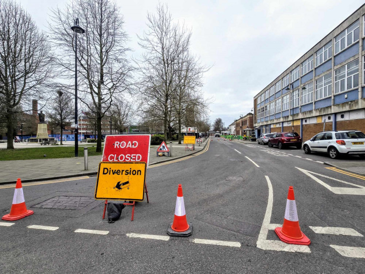 Prince Albert Street closed in both directions on Monday 17 March (Ryan Parker).