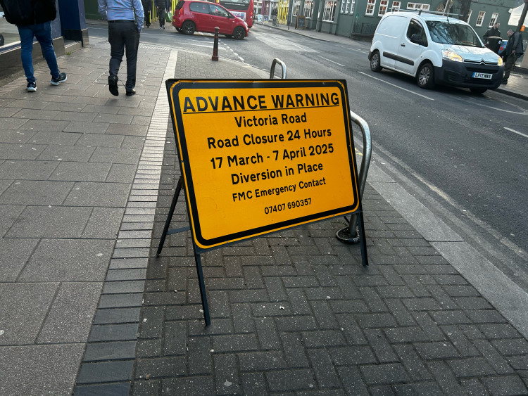 The works are taking place on Surbiton's Victoria Road (Credit: Tilly O'Brien)