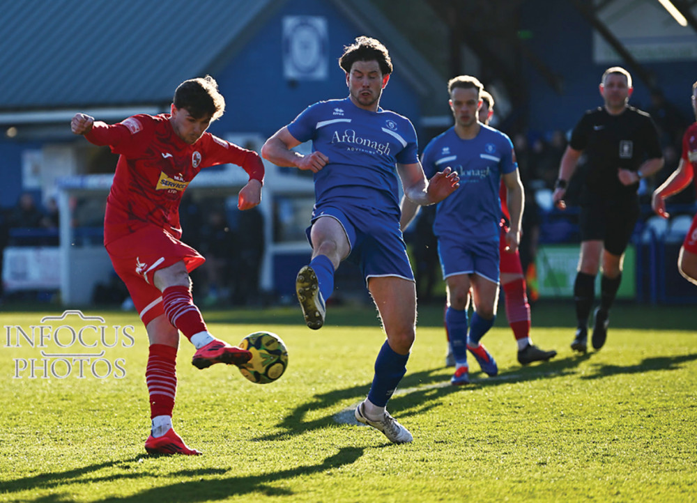 Alex Hernandez kept Tilbury in the match with a second half goal but despite having efforts cleared off the line and hitting the bar Dockers got no reward. Picture by Paul Bocking. In Focus Photos.