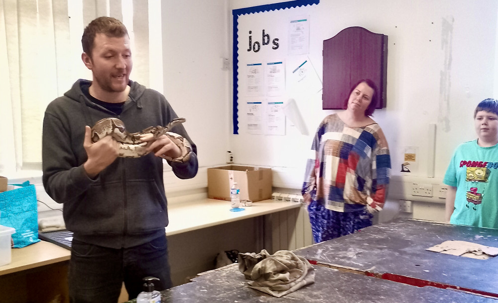 Snake handler Finn Holmes-Kellet was part of the Coalville CAN Wellbeing Day. Photos: Susan Newcombe