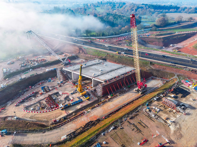 The A46 will close in South Warwickshire from 8pm on Friday 11 April until 6am Thursday 1 May 2025 (image via HS2)