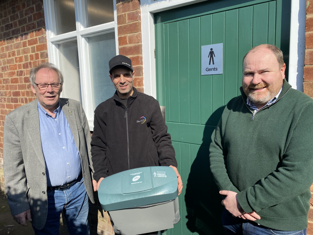 Sanitary bins will be installed in men's public toilets across Warwick district (image via Warwick District Council)