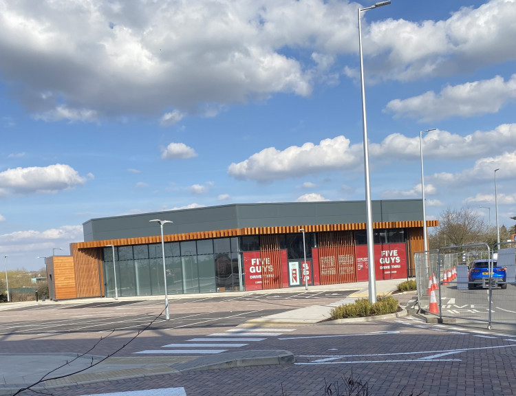 The Five Guys unit under construction at Leamington Shopping Park (image by Nub News)