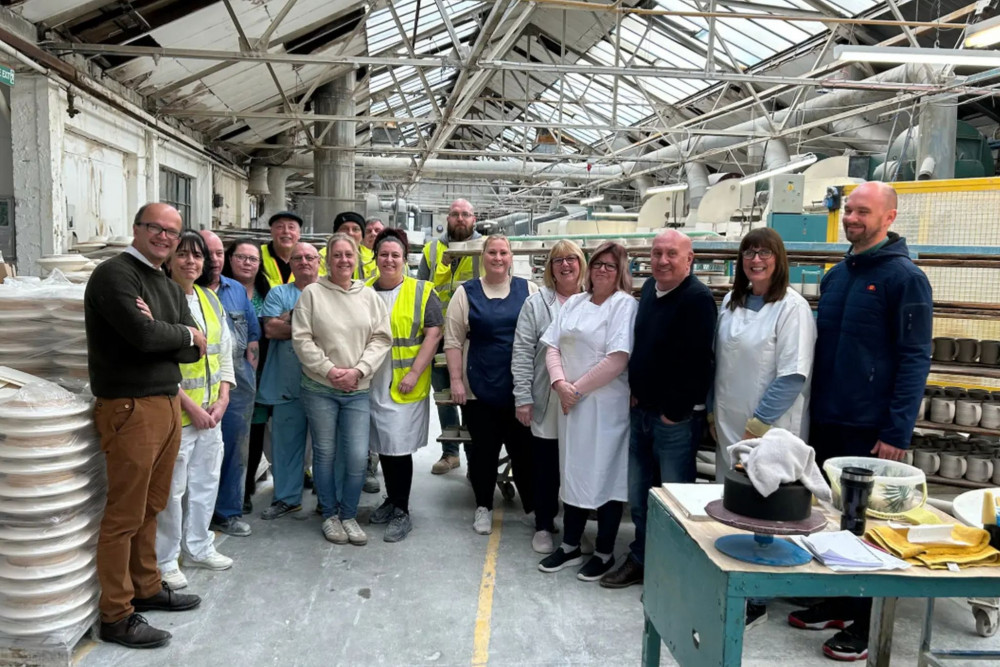 A total of 16 former Royal Stafford employees have started working for the company at the Burslem factory. (Cornishware)